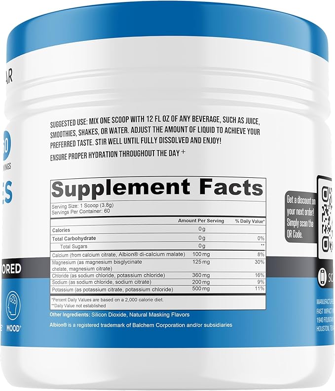 Keto Vitals Unflavored Electrolyte Powder - Sugar Free Electrolytes for Fasting, Keto & Hydration - No Sugar, No Flavor - Flavorless Electrolytes Powder Tub - 60 Servings