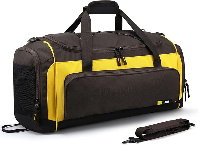 MIER Large Duffel Bag Men's Gym Bag with Shoe Compartment, 60L