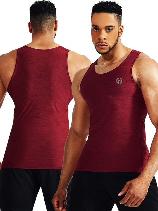 NELEUS Men's 3 Pack Dry Fit Compression Tank Top
