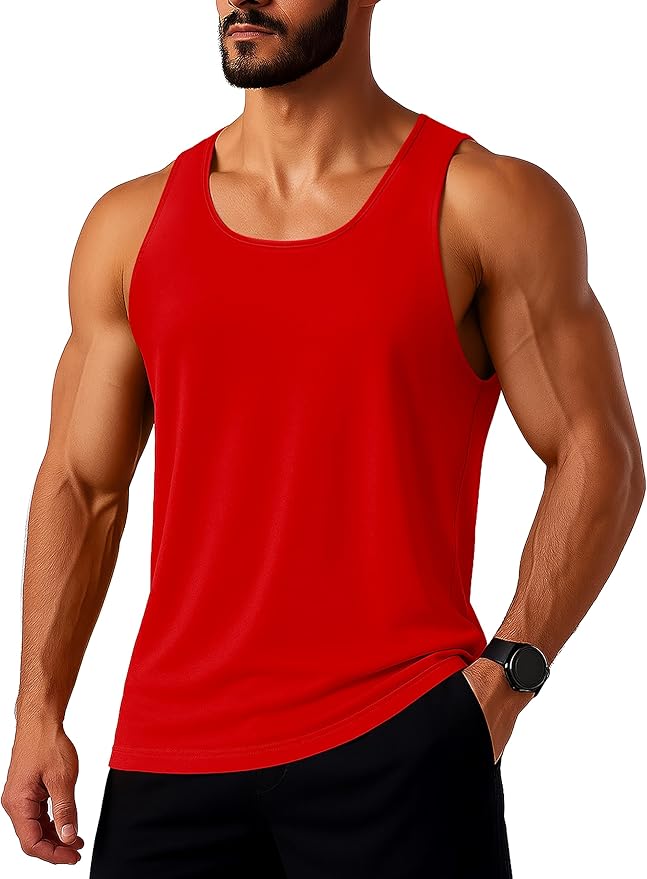 TACVASEN Mens Workout Tank Top UPF 80+ Y-Back Muscle Shirts Quick Dry Sleeveless Tee Shirt for Swim Beach Gym Athletic