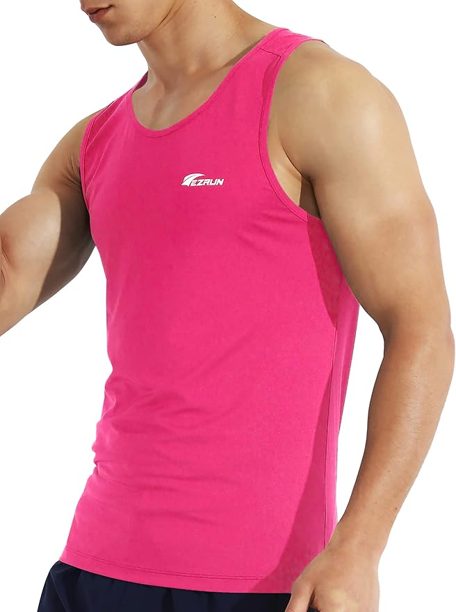 EZRUN Men's Quick Dry Sport Tank Top for Bodybuilding Gym Athletic Jogging Running,Fitness Training Workout Sleeveless Shirts