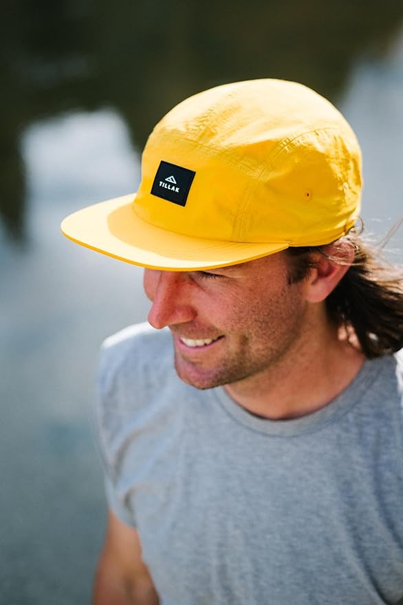 Tillak Chamisa Sun Hat, Lightweight Nylon 5 Panel Cap with Hide-able Neck Shade and Spring Cord