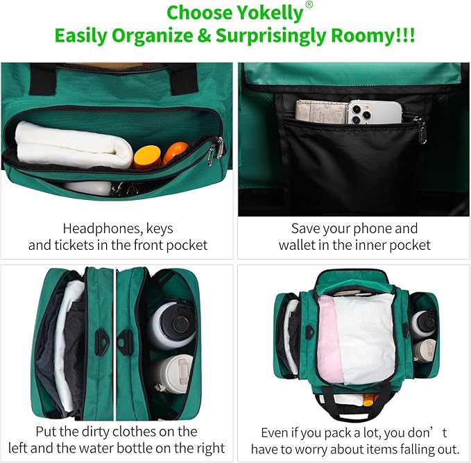 Sports Duffel Bag 20 inch for Travel Gym - Green