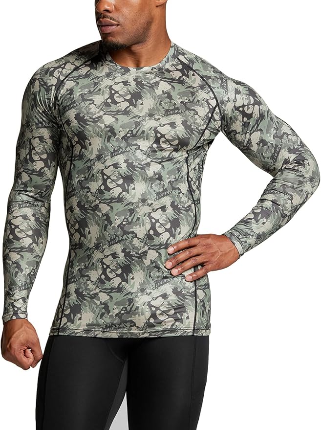 TSLA Men's Thermal Long Sleeve Compression Shirts, Athletic Base Layer Top, Winter Gear Running T-Shirt