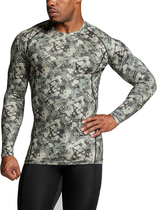 TSLA Men's Thermal Long Sleeve Compression Shirts, Athletic Base Layer Top, Winter Gear Running T-Shirt