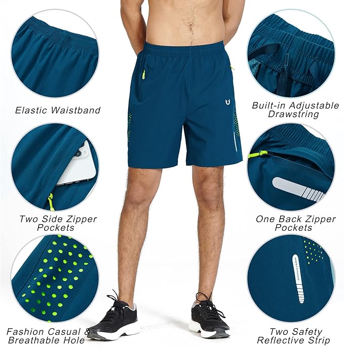 NORTHYARD Men's Athletic Running Shorts Quick Dry Workout Shorts 7"/ 5"/ 9" Lightweight Sports Gym Basketball Tennis Hiking