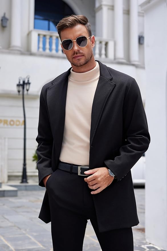 COOFANDY Mens Mock Turtleneck Long Sleeve Shirts Basic Thermal Turtle Neck Undershirt Lightweight Pullover Sweaters Top