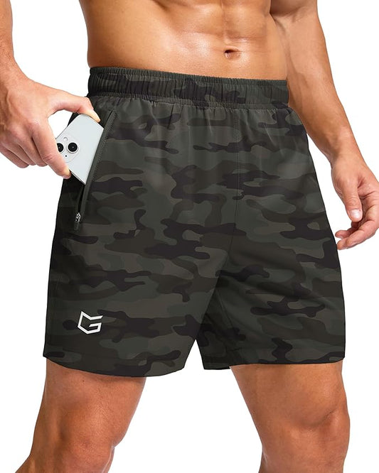 G Gradual Men's Athletic Running Shorts with Zipper Pockets Quick Dry 7"/ 5"/ 9" Workout Gym Shorts for Basketball Hiking