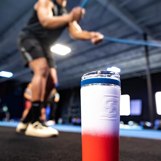 Ice Shaker Insulated Stainless Steel Shaker Bottle | 26oz, Usa | Cold for 30+ Hours | Insulated Cup with Twist-on Agitator | Odor-Free Bottle for Protein Shakes, Water, Smoothies, Cocktails