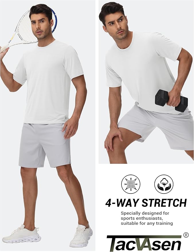 TACVASEN Men's Lightweight Athletic T-Shirts Quick Dry Workout Gym Tops Short Sleeve Running Tee Shirt Performance Activewear