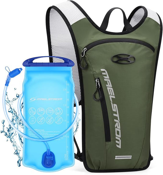 Maelstrom Running Hydration Vest, Hiking Backpack with 2L Water Bladder for Cycling Rave for Men Women