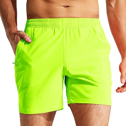 MIER Men's Workout Running Shorts Quick Dry Active 5 Inches Shorts with Pockets, Lightweight, Breathable