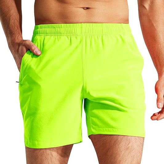 MIER Men's Workout Running Shorts Quick Dry Active 5 Inches Shorts with Pockets, Lightweight, Breathable