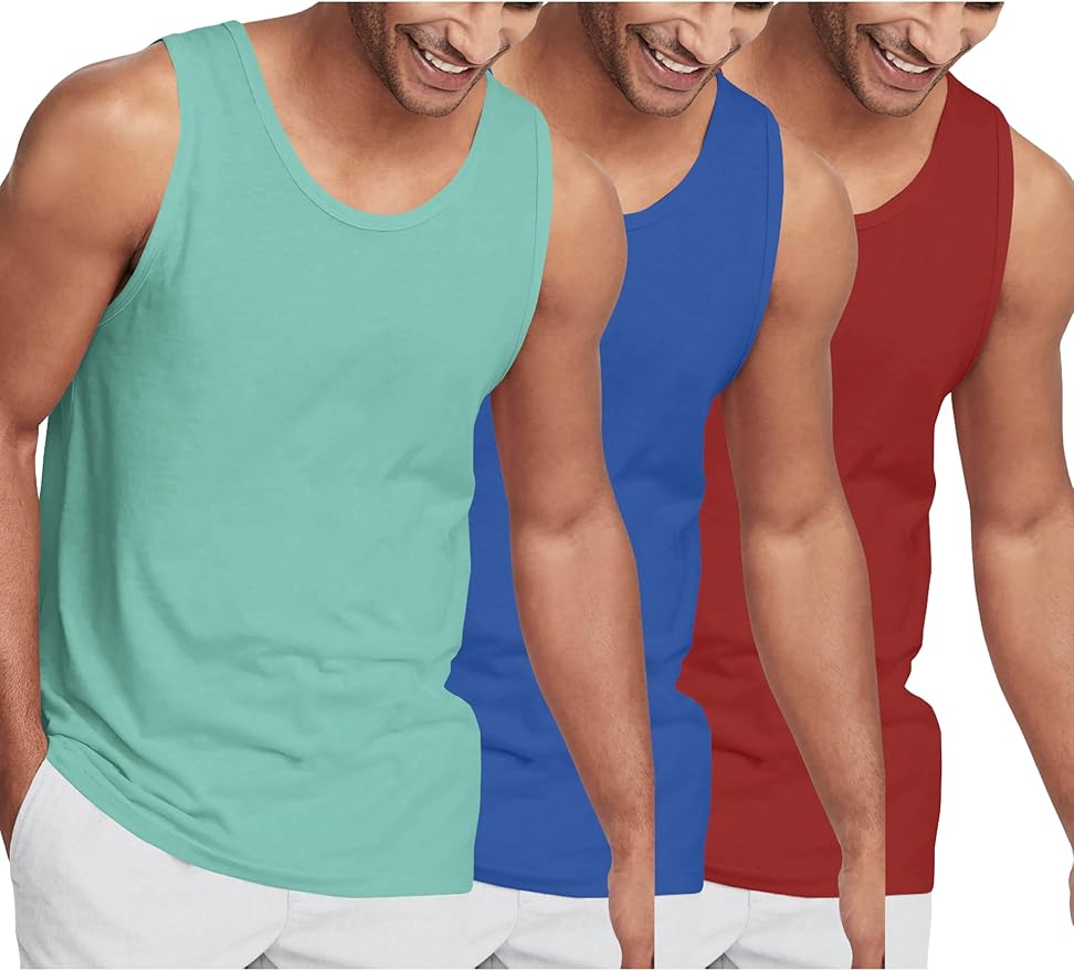 Hat and Beyond Mens Tank Top Soft Performance Boxing Gym Shirts Plain Muscle Tee