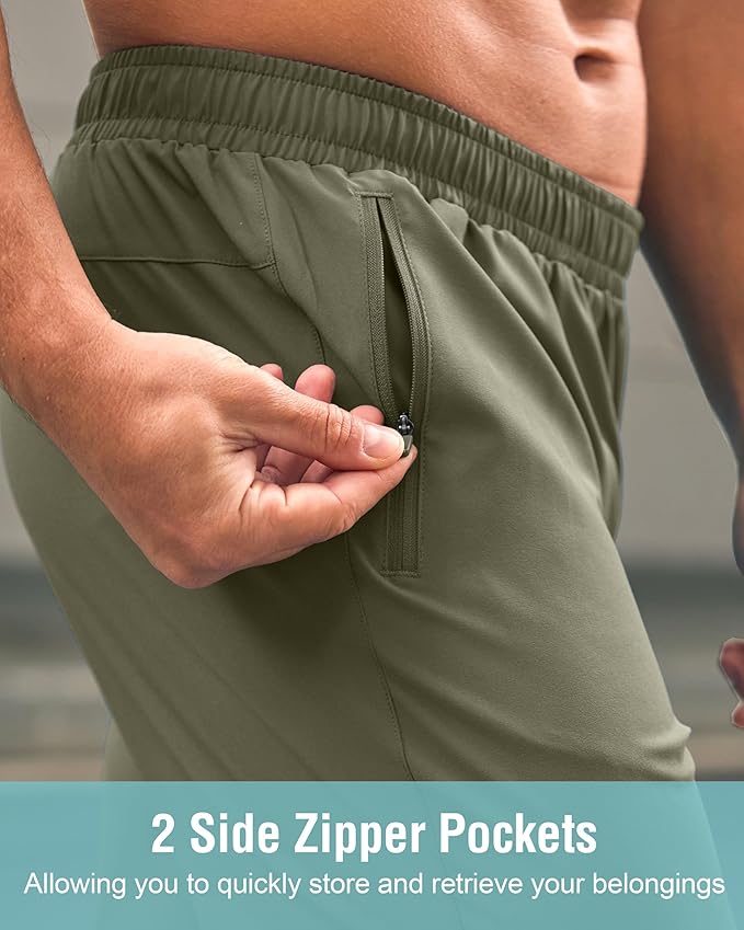 G Gradual Men's Athletic Running Shorts with Zipper Pockets Quick Dry 7"/ 5"/ 9" Workout Gym Shorts for Basketball Hiking