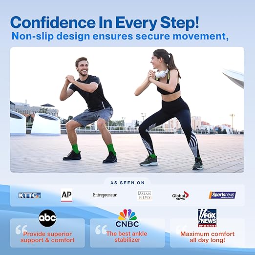 Modvel Foot & Ankle Brace Socks for Sprained Ankle Compression Sleeve - Plantar Fasciitis Relief Brace, Foot Support for pain Women & Men - Tendonitis & Arthritis Feet Sleeve, Stabilizing Ankles Wrap