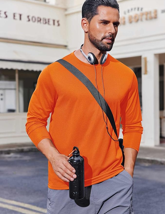 COOFANDY Long Sleeve Shirts for Men Moisture Wicking Activewear T-Shirts Workout Running Shirts