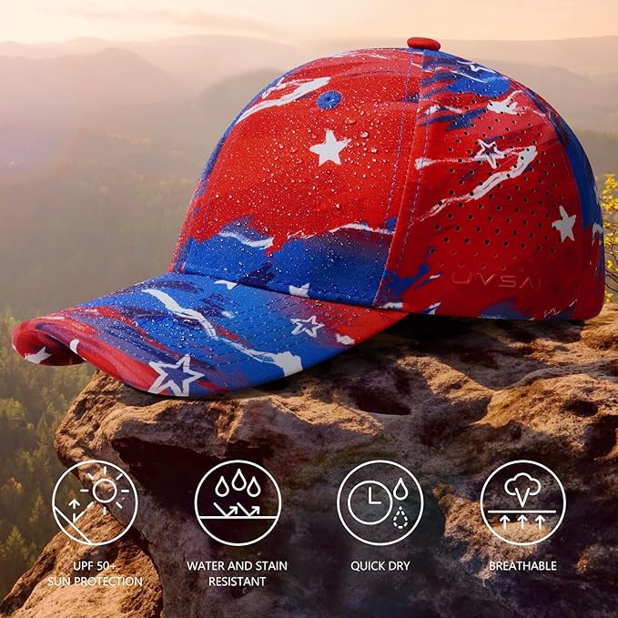 UPF 50+ Performance Water Resistant Baseball Cap Lightweight Breathable Hat Golf Running Boat Hiking for Men Women