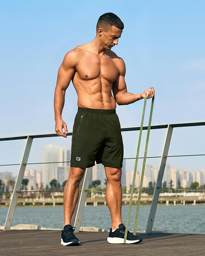 G Gradual Men's Athletic Running Shorts with Zipper Pockets Quick Dry 7"/ 5"/ 9" Workout Gym Shorts for Basketball Hiking