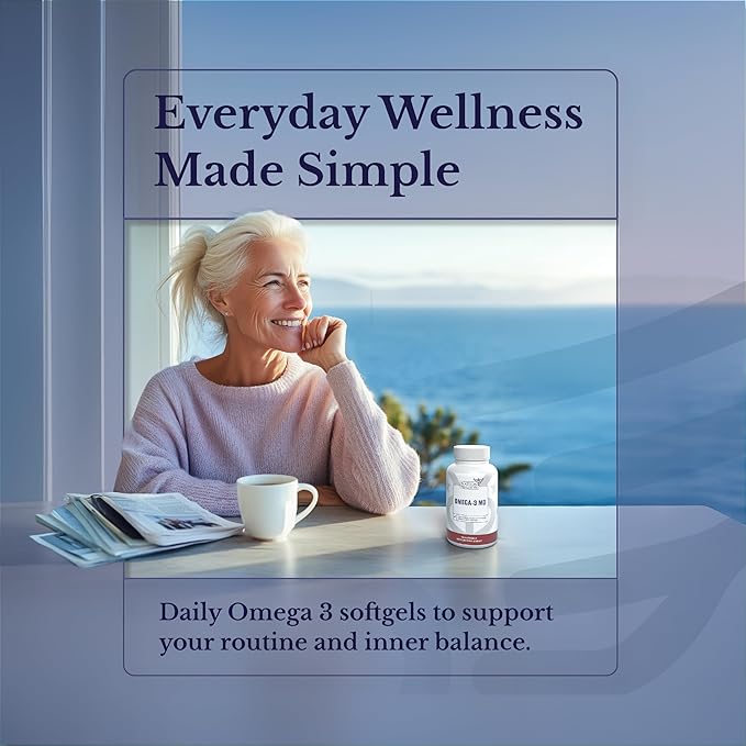 Omega-3 MD Fish Oil - Omega 3 Supplement for Women & Men - Wild-Caught & Burpless Fish Oil 3600 mg - with Omega3 Fatty Acid EPA 1300 mg + DHA 860 mg - 90 Softgels