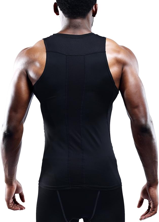 NELEUS Men's 3 Pack Dry Fit Compression Tank Top