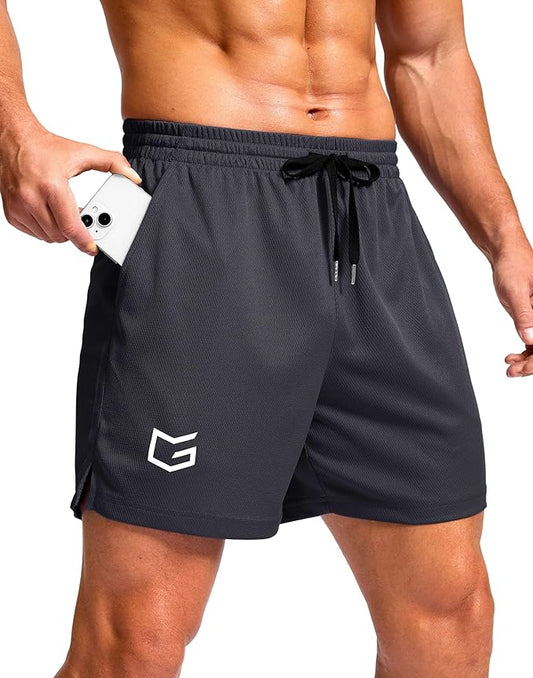 G Gradual Men's Athletic Workout Shorts with Pockets 5"/7"/9" Lightweight Quick Dry Gym Basketball Running Shorts for Men