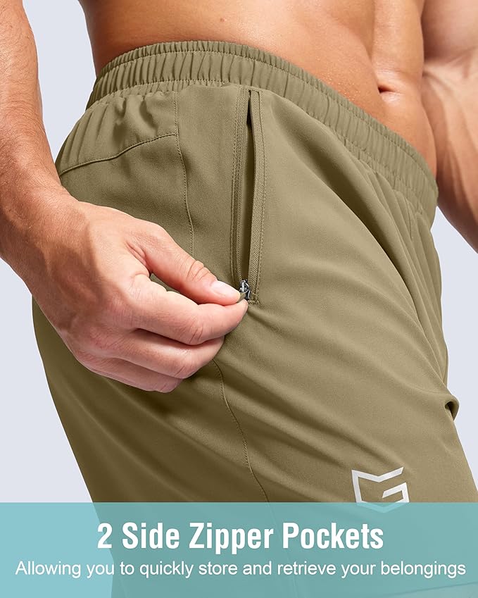 G Gradual Men's Athletic Running Shorts with Zipper Pockets Quick Dry 7"/ 5"/ 9" Workout Gym Shorts for Basketball Hiking