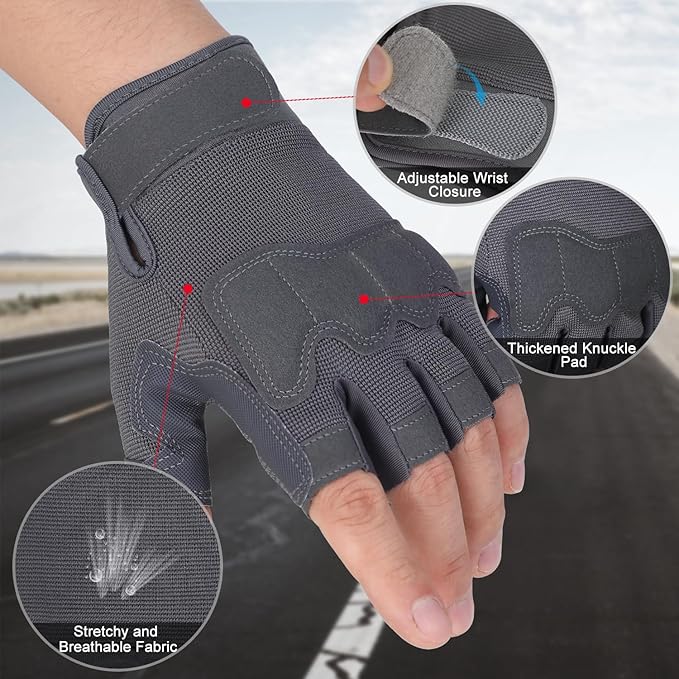 FIORETTO Fingerless Gloves for Airsoft Shooting Half Finger Hunting Hiking Cycling Driving Motorcycle Climbing Work Gloves M210603