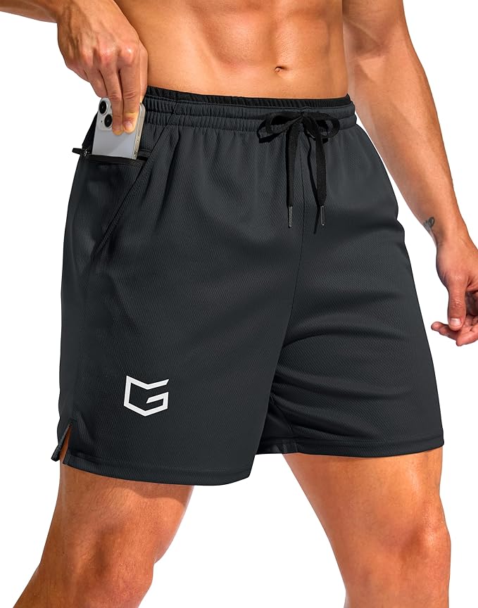 G Gradual Men's Running Athletic Shorts with Zipper Pocket 5"/ 7" Lightweight Quick Dry Gym Workout Shorts for Tennis Active