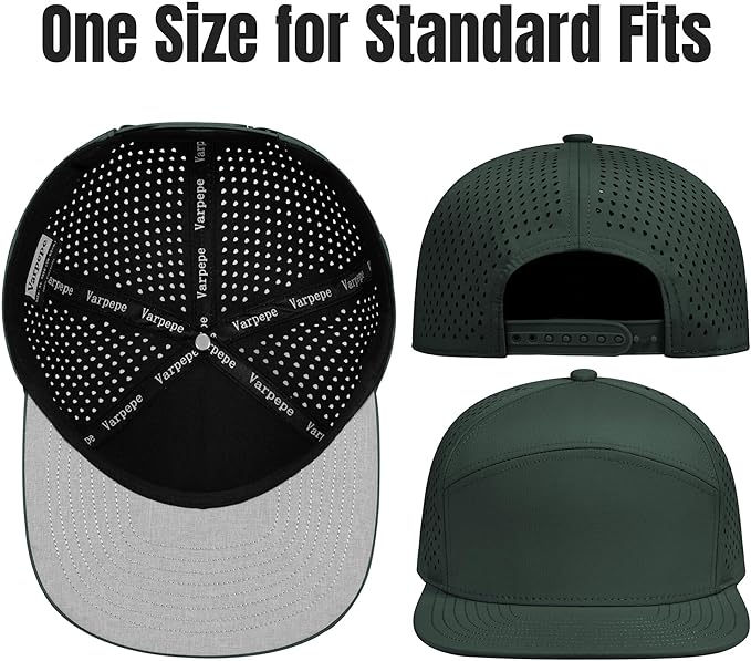 Performance Snapback Hats for Men Women,Flat Bill Cap,Golf,Running,Workout