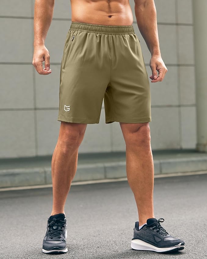 G Gradual Men's Athletic Running Shorts with Zipper Pockets Quick Dry 7"/ 5"/ 9" Workout Gym Shorts for Basketball Hiking