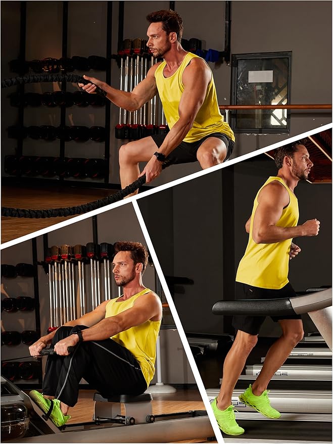 TACVASEN Men's Workout Tank Tops Sleeveless UPF 50+ Summer Sun Shirts Quick Dry for Running Swim Gym Beach