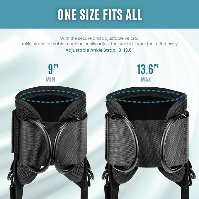 Ankle Straps for Cable Machine Woman, Balency Padded Ankle Strap for Cable Machine Kickback, Cable Ankle Attachment for Gym, Ankle Cuff, Kickback Ankle Strap for Glute Workout, Leg Extensions