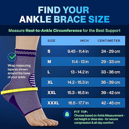Modvel Foot & Ankle Brace Socks for Sprained Ankle Compression Sleeve - Plantar Fasciitis Relief Brace, Foot Support for pain Women & Men - Tendonitis & Arthritis Feet Sleeve, Stabilizing Ankles Wrap