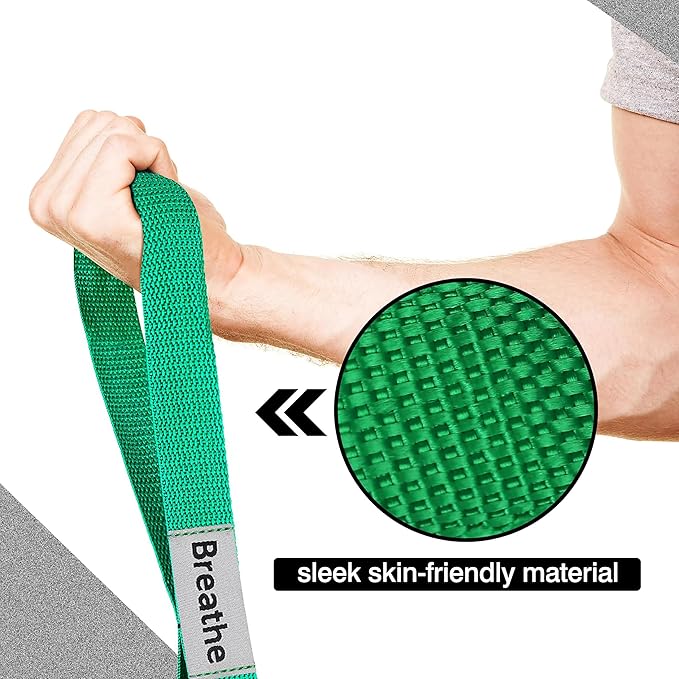 Stretching Strap Yoga Strap with 10 Loops, Non-Elastic Stretch Band for Physical Therapy, Flexibility, Exercise, Pilates, Dance & Gymnastics Workout