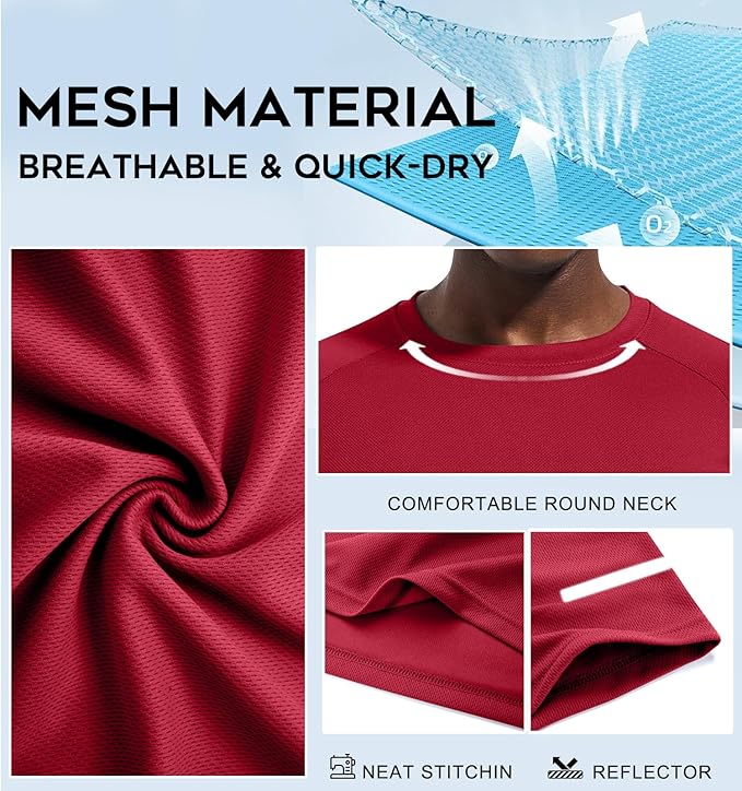 Holure Men's Mesh Quick-Dry Short Sleeve Workout T-Shirt