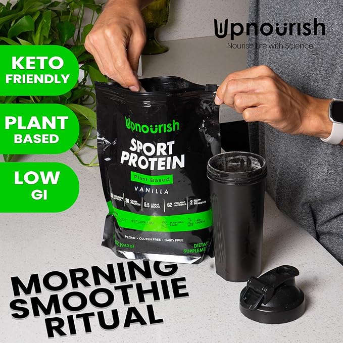 Vegan Sport Protein Powder Vanilla – 30g Plant Based Protein, VELOSITOL, BCAAs, Organic Greens & Fruits, Probiotics, Tart Cherry for Post Workout Recovery, Inform Sports Certified Keto - 20 servings