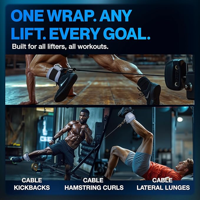 Modvel Gym Ankle Strap for Cable Machines – Glute & Leg Kickback Ankle Straps for Gym Workouts – Adjustable, Padded Support for Strength Training, Weightlifting, Rehab – Men & Women