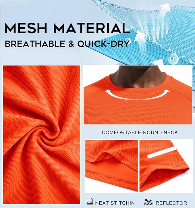 Holure Men's Mesh Quick-Dry Short Sleeve Workout T-Shirt