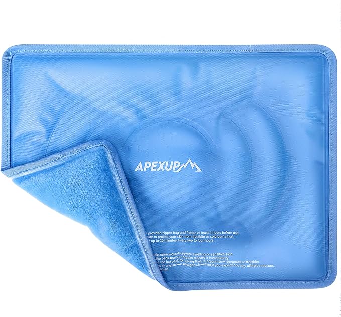 APEXUP Gel Ice Packs for Injuries Reusable, Flexible Double Sided Cold Packs for Injuries, Ice Pack for Knee, Shoulder, Back, Hip, Leg, Arm (Blue, S, 2PK)