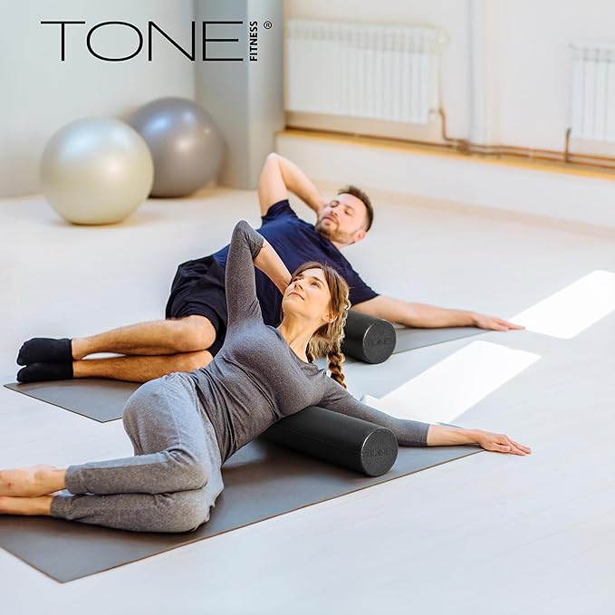 Tone Fitness High Density EPP Foam Exercise Foam Roller for Yoga, Pilates, Stretching, Massage, and Recovery | Multiple Sizes and Colors