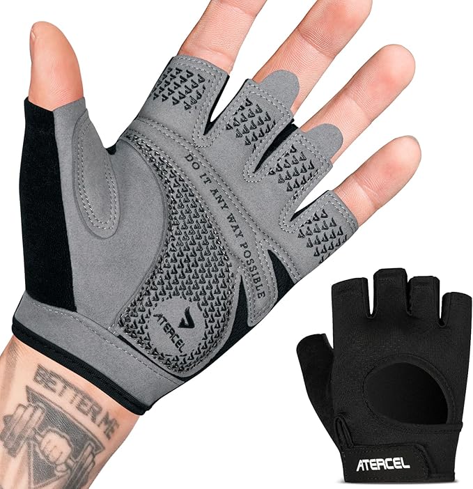 ATERCEL Weight Lifting Gloves Full Palm Protection, Workout Gloves for Gym, Cycling, Exercise, Breathable, Super Lightweight for Mens and Women