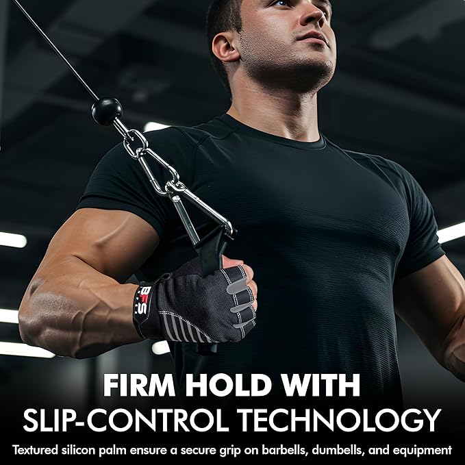 Gym Gloves for Weight Lifting,Workout Gloves with Full Palm Protection–Breathable Fitness Glove for Men & Women,Powerlifting,Pull Ups,Cycling,Gym Training