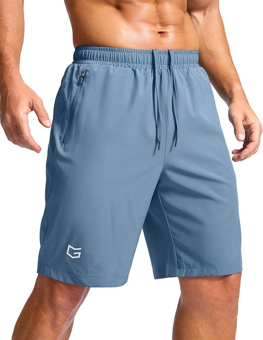 G Gradual Men's Athletic Running Shorts with Zipper Pockets Quick Dry 7"/ 5"/ 9" Workout Gym Shorts for Basketball Hiking