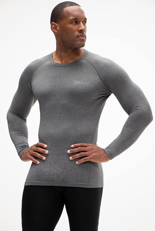 DEVOPS 2 Pack Men's Thermal Long Sleeve Compression Shirts