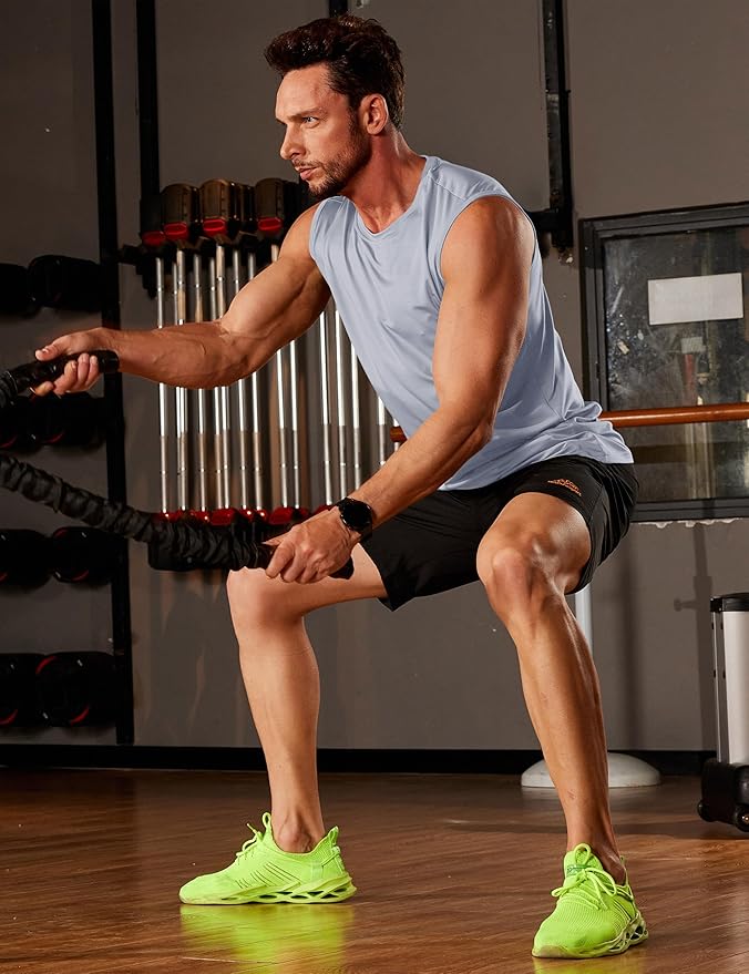 MAGCOMSEN 2 Pack Men's UPF 80+ Tank Tops Quick Dry Workout Gym Sleeveless Muscle Shirts Cooling Summer Beach Swim Shirt