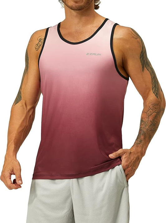 EZRUN Men's Quick Dry Sport Tank Top for Bodybuilding Gym Athletic Jogging Running,Fitness Training Workout Sleeveless Shirts
