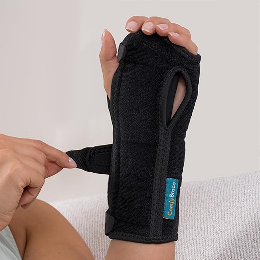 ComfyBrace® Carpal Tunnel Wrist Brace (Pack of 2) with Splint and Palm Cushion - (Adjustable and Fits Both Hands) - for Support, Carpal Tunnel, Tendonitis, Wrist Injury, and Pain