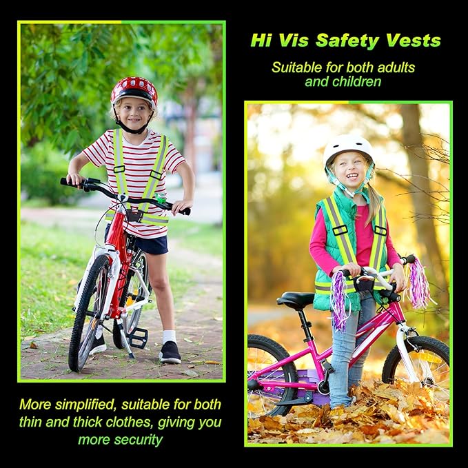 Hercicy 20 Pcs Reflective Vest High Visibility Safety Vests, Adjustable Bright Neon Lightweight Strap Gear (Yellow)