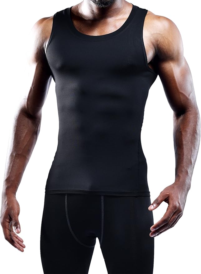NELEUS Men's 3 Pack Dry Fit Compression Tank Top